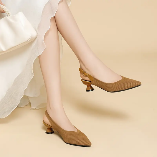 Women's Chunky Low Heeled Sandals - Skin-friendly lining to prevent blisters