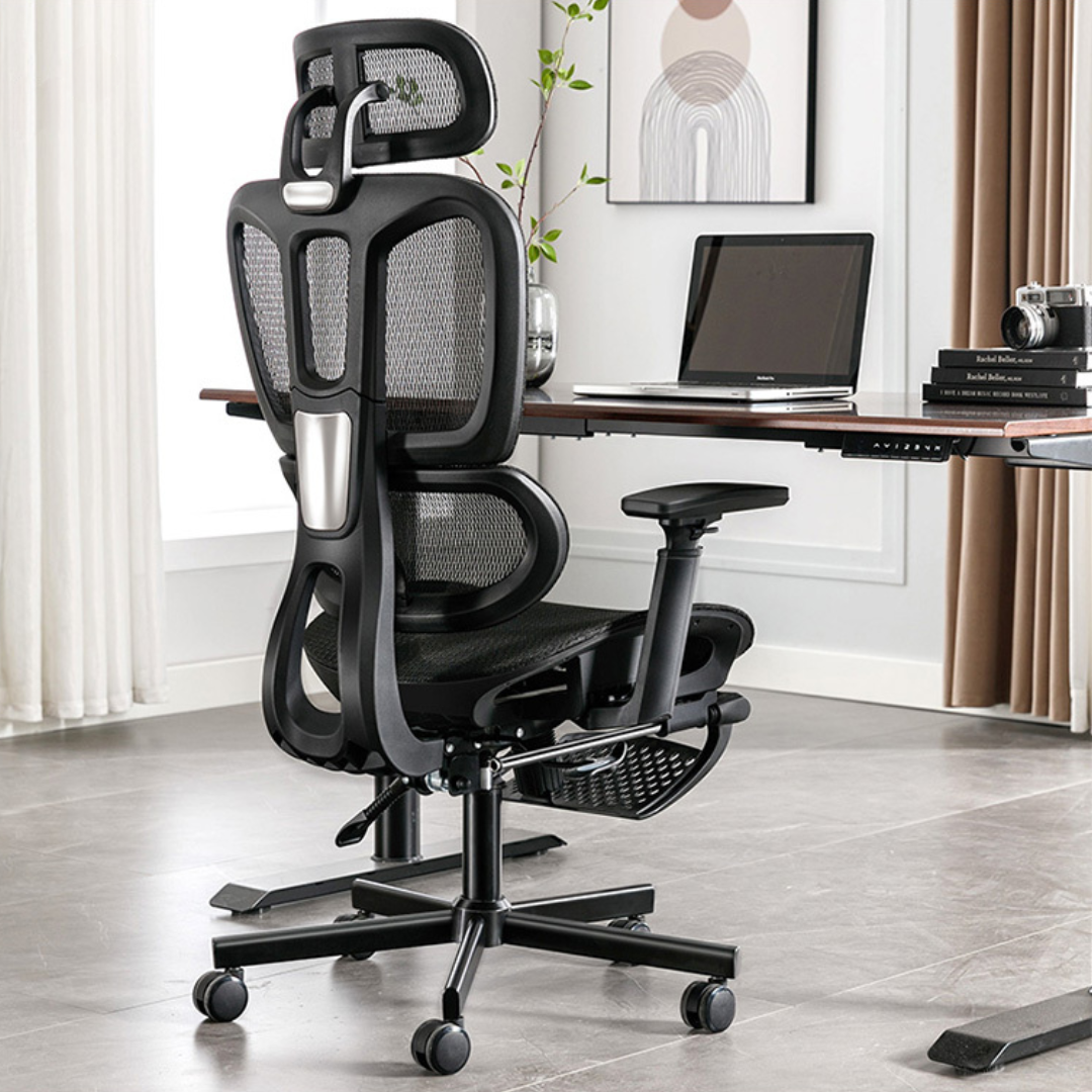 Modern Style Office Chair - Breathable, high-tensile mesh upholstery