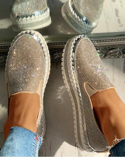 Women's Rhinestone Glitter slip-on Shoes