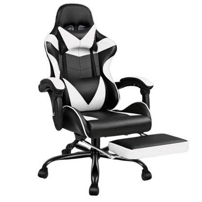 Gaming Chair with Lumbar Massager & Foot rest for sitting longer hours