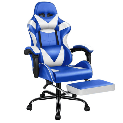 Gaming Chair with Lumbar Massager & Foot rest for sitting longer hours