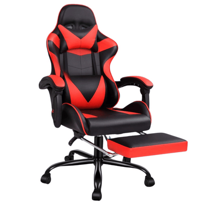 Gaming Chair with Lumbar Massager & Foot rest for sitting longer hours