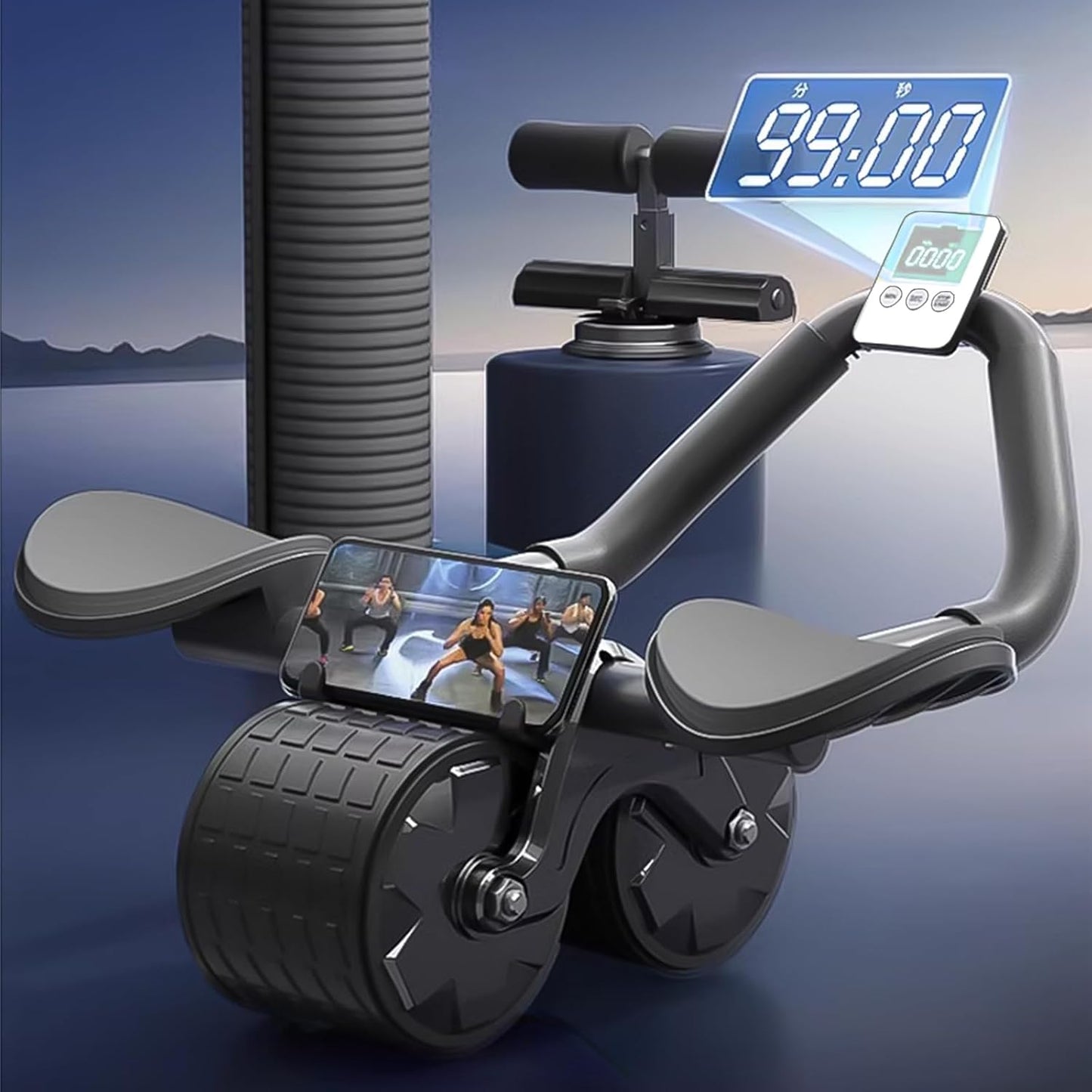 Ab Exercise Roller with Better Support & Timer