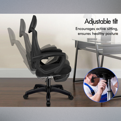 Ergonomic Mesh Chair - 150-degree back recline with locking function