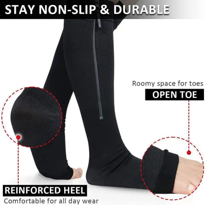 Feet Relief Compression Zip Socks for Nurses, Joggers & Runners