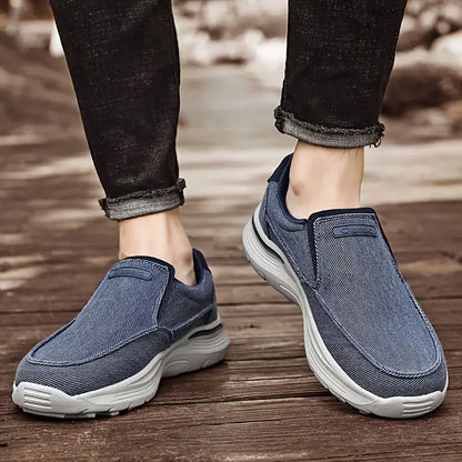 Men's Slip-On Canvas Loafers - Breathable & Comfortable Walking Sneakers