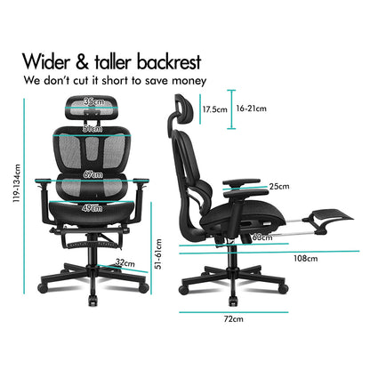 Modern Style Office Chair - Breathable, high-tensile mesh upholstery