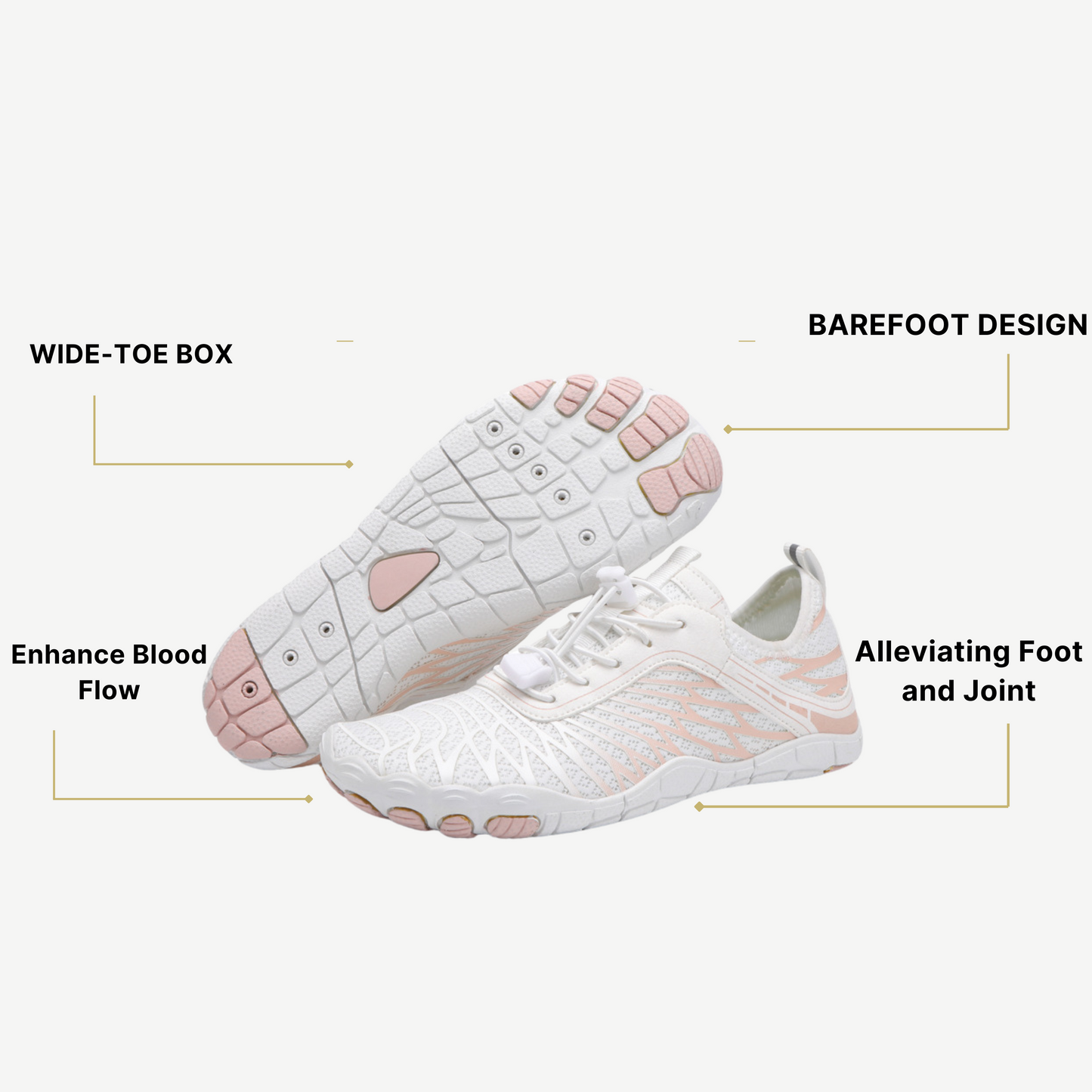 Non-Slip Barefoot Shoes for Healthy Feet (Unisex) + FREE Shoe Cleaning Brush.