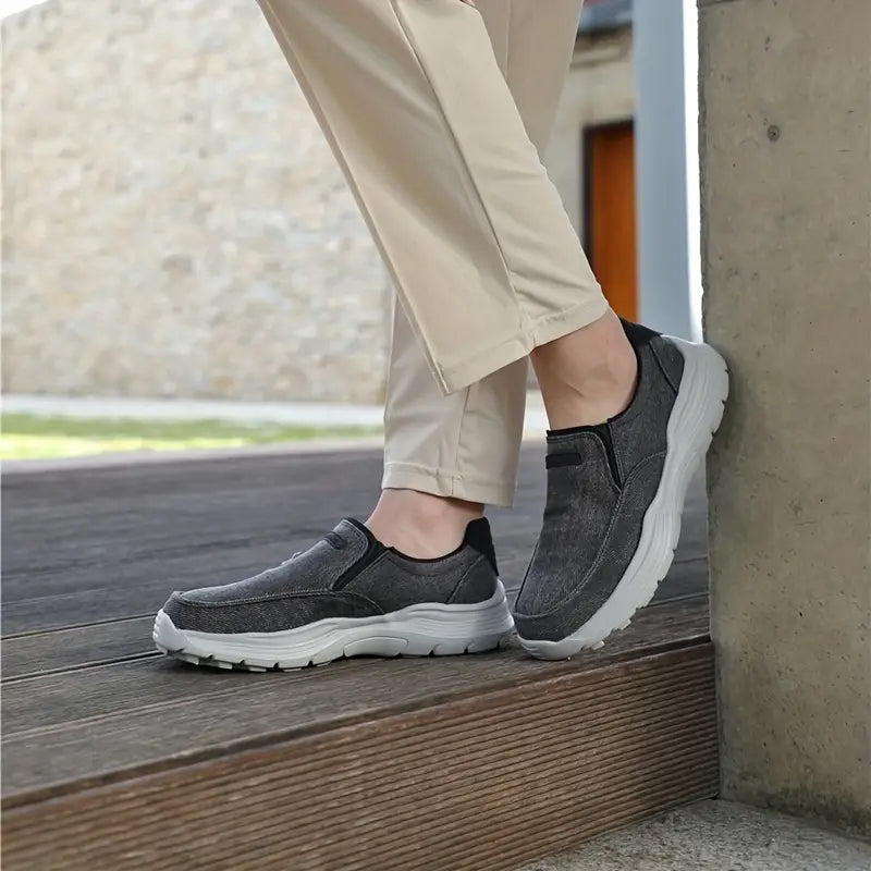 Men's Slip-On Canvas Loafers - Breathable & Comfortable Walking Sneakers