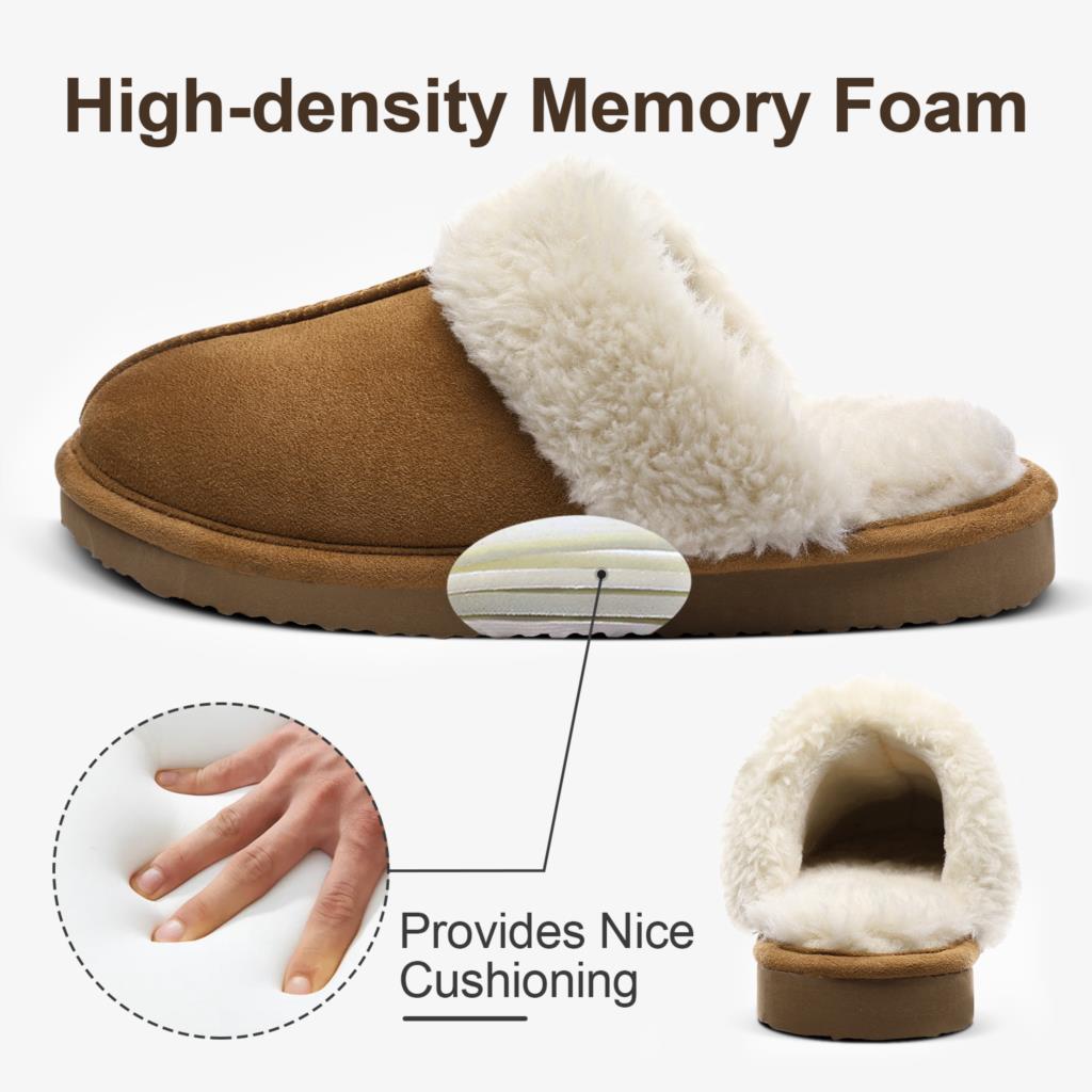 Comfy Wool Slippers - Suede upper adds style and durability