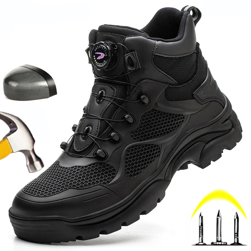 Rotary Buckle Men's Indestructible Boots - Lightweight & Anti-Smashing Design