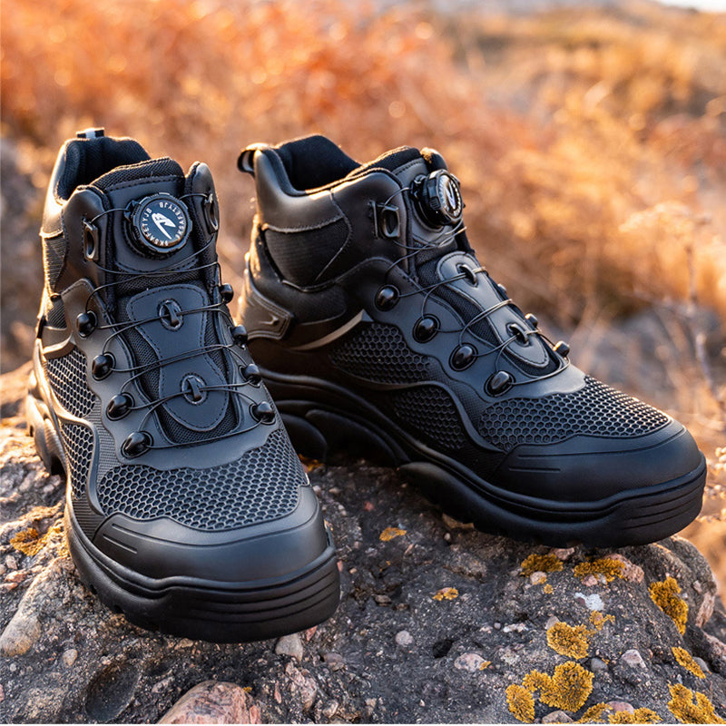 Rotary Buckle Men's Indestructible Boots - Lightweight & Anti-Smashing Design