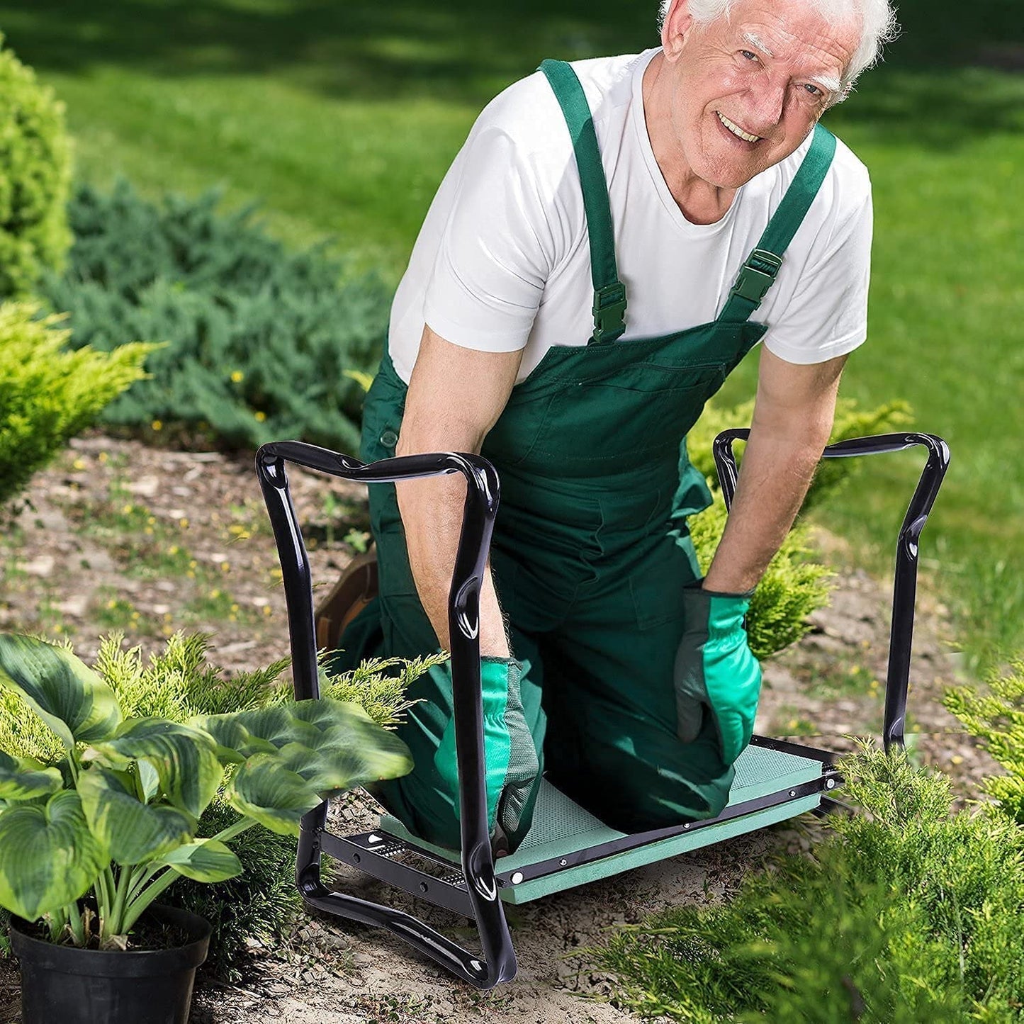 Gardening Kneeler - PADDED GARDENING SEAT KNEELER WITH HANDLES